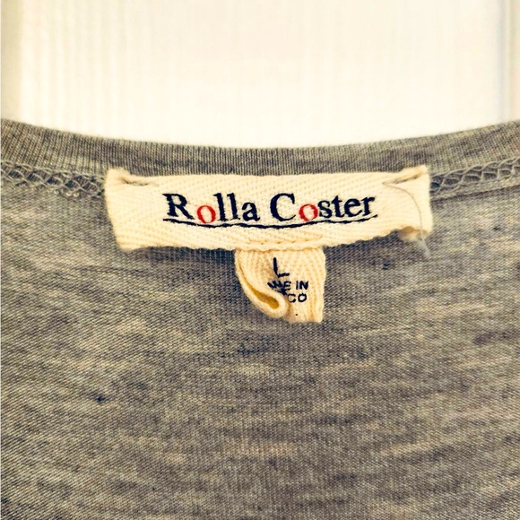 Rolla coster grey dress deep v-neck and draped front skirt L - Picture 3 of 7